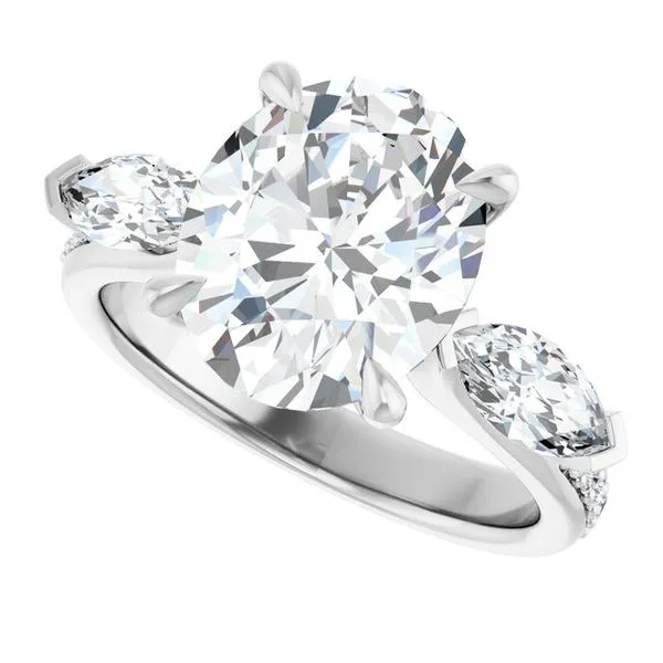 Claw-Prong Three-Stone Engagement Ring Image 5 Stuart Benjamin & Co. Jewelry Designs San Diego, CA