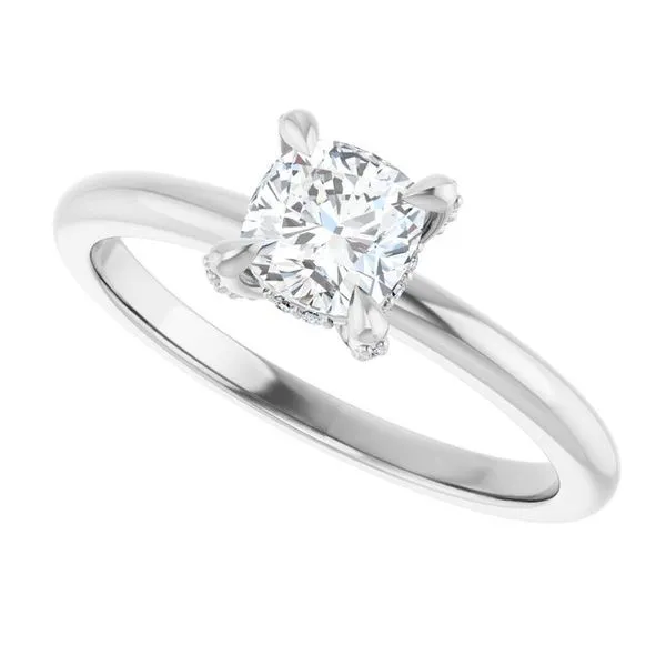 Claw-Prong Hidden Halo-Style Engagement Ring Image 5 Don's Jewelry & Design Washington, IA