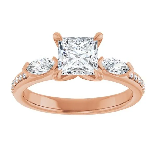 Claw-Prong Three-Stone Engagement Ring Image 3 Jimmy Smith Jewelers Decatur, AL