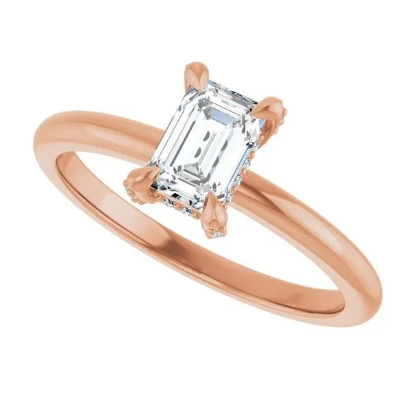 Claw-Prong Hidden Halo-Style Engagement Ring Image 5 Don's Jewelry & Design Washington, IA