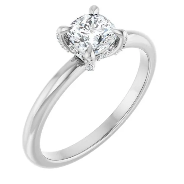 Claw-Prong Hidden Halo-Style Engagement Ring J. Thomas Jewelers Rochester Hills, MI