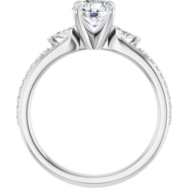 Claw-Prong Three-Stone Engagement Ring Image 2 Arezzo Jewelers Elmwood Park, IL