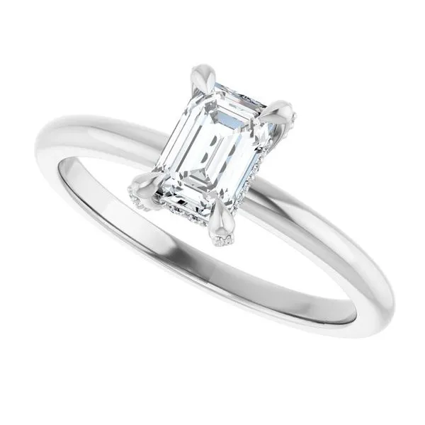 Claw-Prong Hidden Halo-Style Engagement Ring Image 5 Don's Jewelry & Design Washington, IA