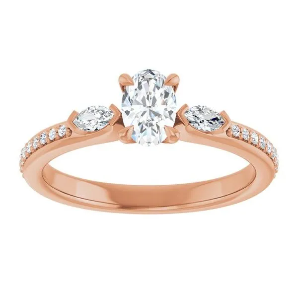 Claw-Prong Three-Stone Engagement Ring Image 3 J. Thomas Jewelers Rochester Hills, MI