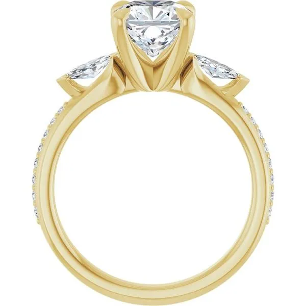 Claw-Prong Three-Stone Engagement Ring Image 2 Futer Bros Jewelers York, PA