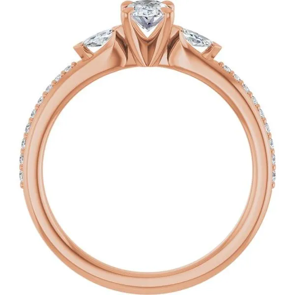 Claw-Prong Three-Stone Engagement Ring Image 2 Northwood Jewelers Northwood, OH