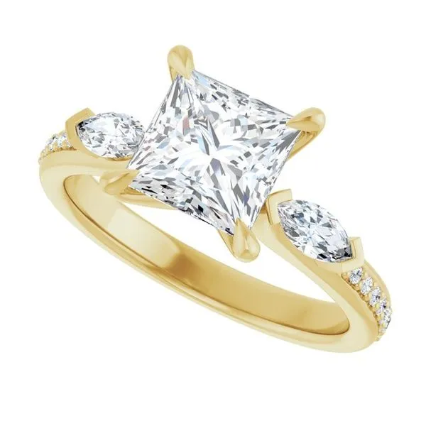 Claw-Prong Three-Stone Engagement Ring Image 5 JF Jones Jewelers Rochester, NY