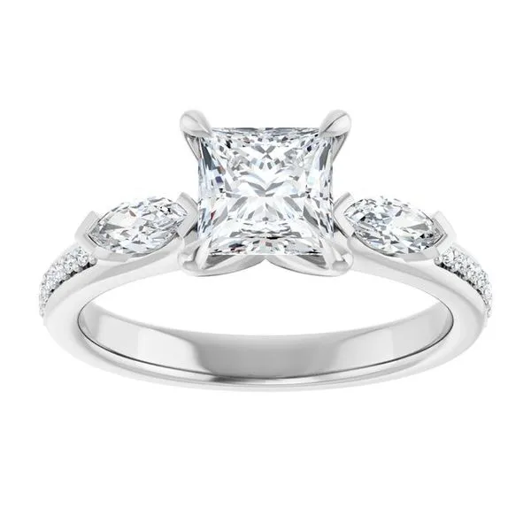 Claw-Prong Three-Stone Engagement Ring Image 3 Don's Jewelry & Design Washington, IA