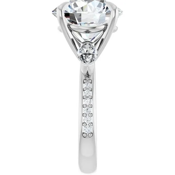 Claw-Prong Three-Stone Engagement Ring Image 4 Don's Jewelry & Design Washington, IA