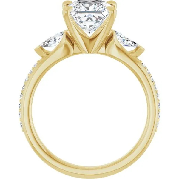 Claw-Prong Three-Stone Engagement Ring Image 2 Hudson Valley Goldsmith New Paltz, NY