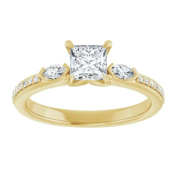 Claw-Prong Three-Stone Engagement Ring Image 3 Austin's Fine Diamonds & Jewelry Lyndhurst, NJ