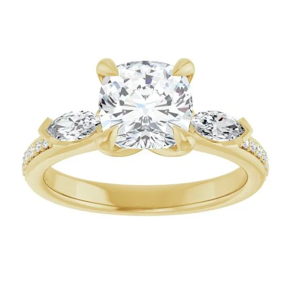 Claw-Prong Three-Stone Engagement Ring Image 3 Arezzo Jewelers Elmwood Park, IL