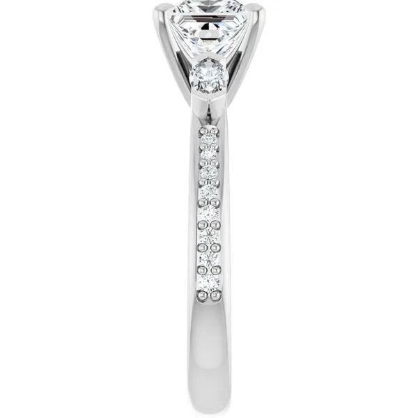 Claw-Prong Three-Stone Engagement Ring Image 4 Hudson Valley Goldsmith New Paltz, NY