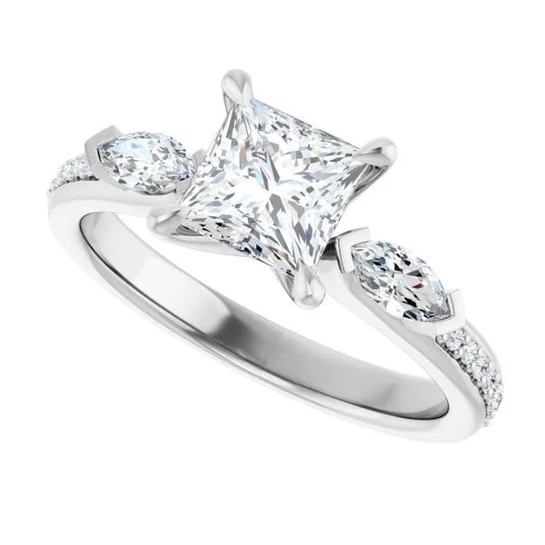 Claw-Prong Three-Stone Engagement Ring Image 5 Don's Jewelry & Design Washington, IA