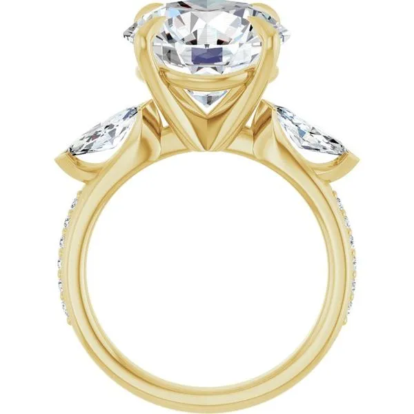 Claw-Prong Three-Stone Engagement Ring Image 2 Northwood Jewelers Northwood, OH