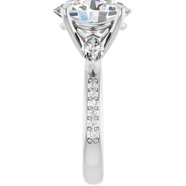 Claw-Prong Three-Stone Engagement Ring Image 4 J. Thomas Jewelers Rochester Hills, MI