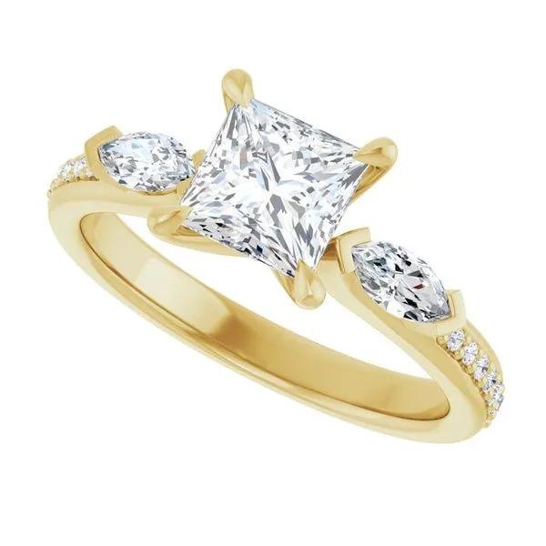 Claw-Prong Three-Stone Engagement Ring Image 5 Northwood Jewelers Northwood, OH