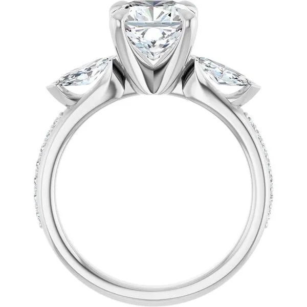 Claw-Prong Three-Stone Engagement Ring Image 2 Arezzo Jewelers Elmwood Park, IL