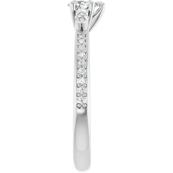 Claw-Prong Three-Stone Engagement Ring Image 4 Raleigh Diamond Fine Jewelry Raleigh, NC