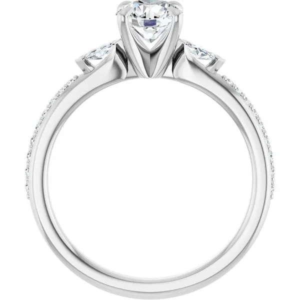 Claw-Prong Three-Stone Engagement Ring Image 2 Northwood Jewelers Northwood, OH
