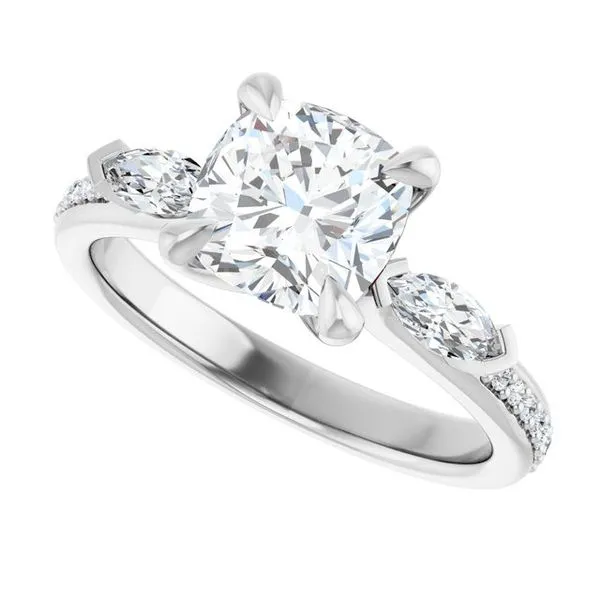 Claw-Prong Three-Stone Engagement Ring Image 5 Northwood Jewelers Northwood, OH