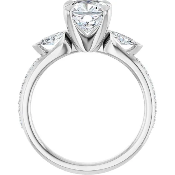 Claw-Prong Three-Stone Engagement Ring Image 2 Raleigh Diamond Fine Jewelry Raleigh, NC