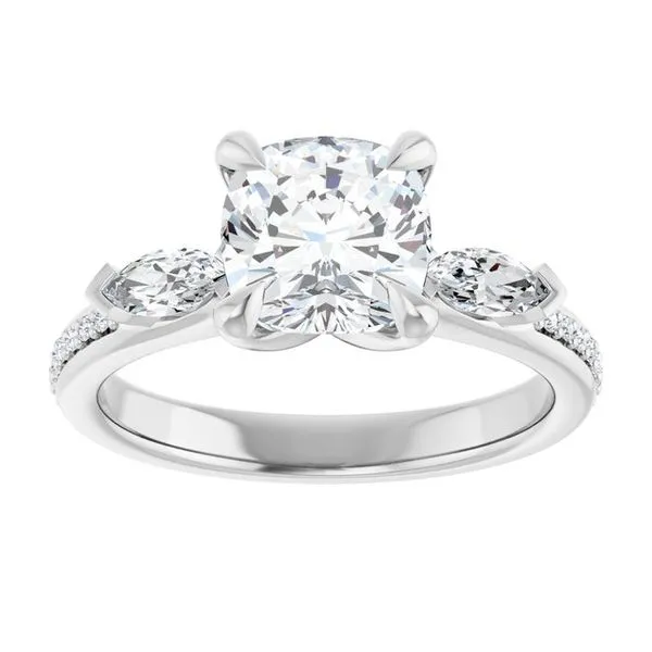 Claw-Prong Three-Stone Engagement Ring Image 3 Redlands Jewelers Redlands, CA