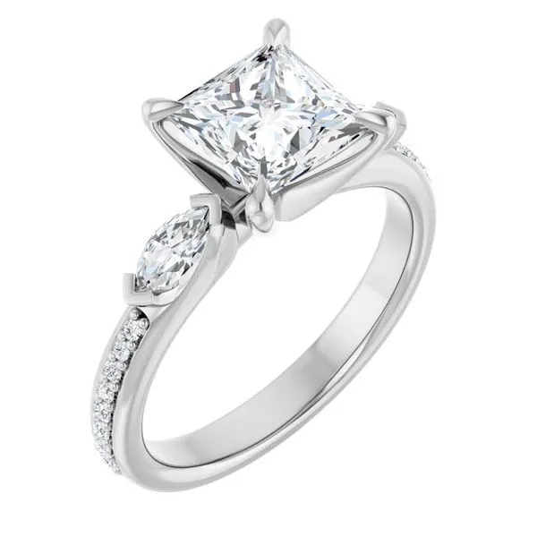 Claw-Prong Three-Stone Engagement Ring Mark Jewellers La Crosse, WI