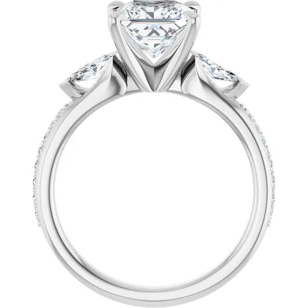 Claw-Prong Three-Stone Engagement Ring Image 2 Futer Bros Jewelers York, PA