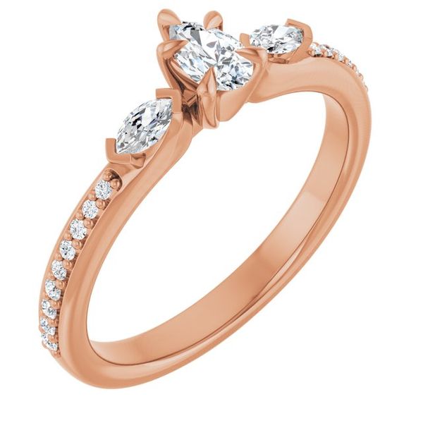 Claw-Prong Three-Stone Engagement Ring