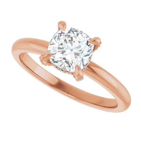 Claw-Prong Hidden Halo-Style Engagement Ring Image 5 Hudson Valley Goldsmith New Paltz, NY