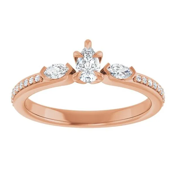 Claw-Prong Three-Stone Engagement Ring Image 3 J. Thomas Jewelers Rochester Hills, MI