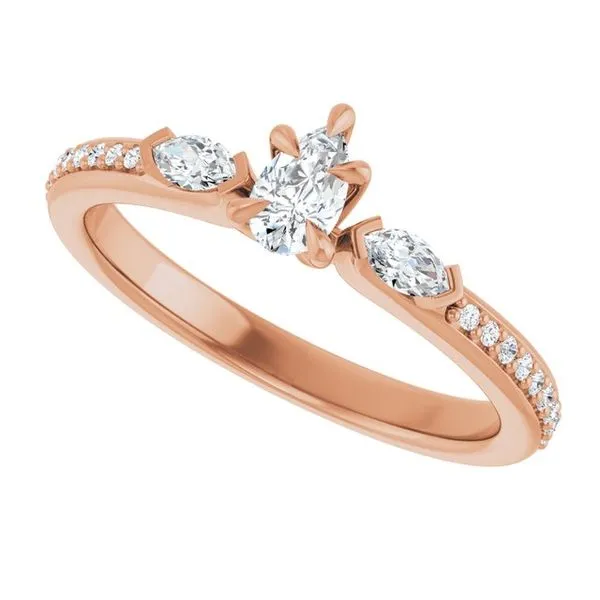 Claw-Prong Three-Stone Engagement Ring Image 5 Northwood Jewelers Northwood, OH