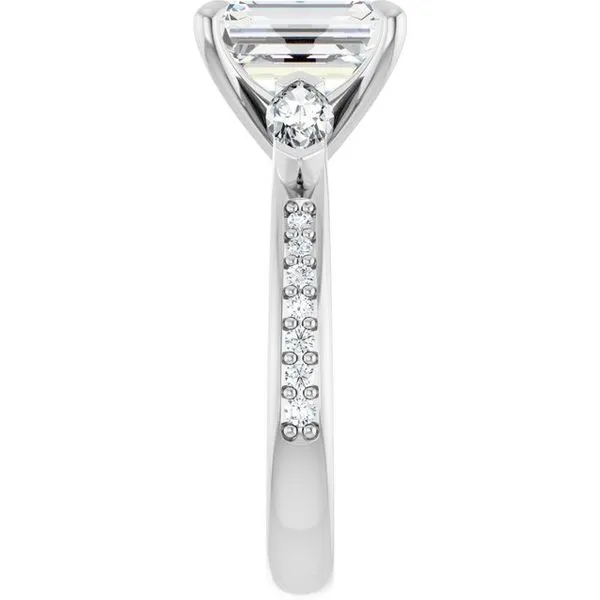 Claw-Prong Three-Stone Engagement Ring Image 4 J. West Jewelers Round Rock, TX