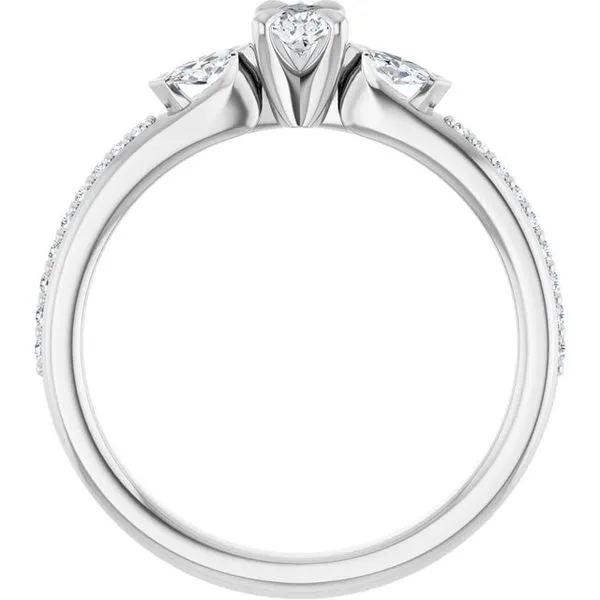 Claw-Prong Three-Stone Engagement Ring Image 2 Michael Szwed Jewelers Longmeadow, MA