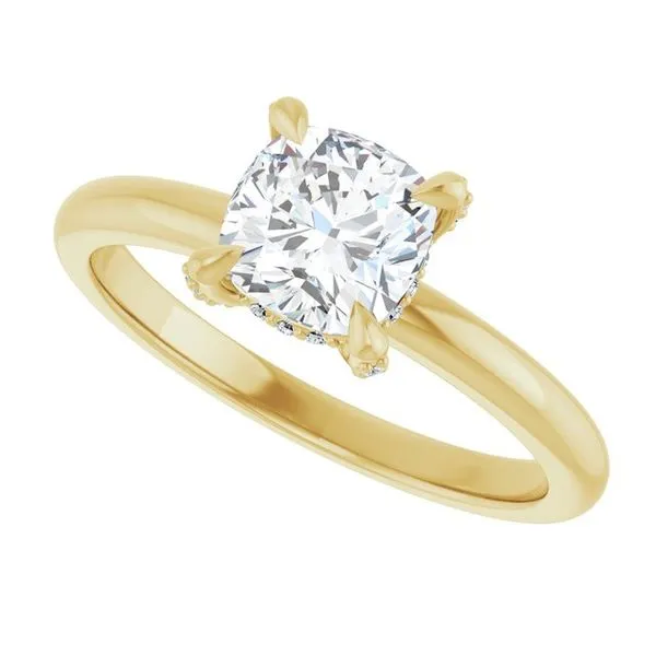 Claw-Prong Hidden Halo-Style Engagement Ring Image 5 J. West Jewelers Round Rock, TX