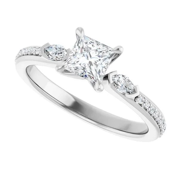 Claw-Prong Three-Stone Engagement Ring Image 5 JF Jones Jewelers Rochester, NY