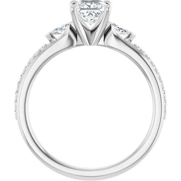 Claw-Prong Three-Stone Engagement Ring Image 2 JF Jones Jewelers Rochester, NY