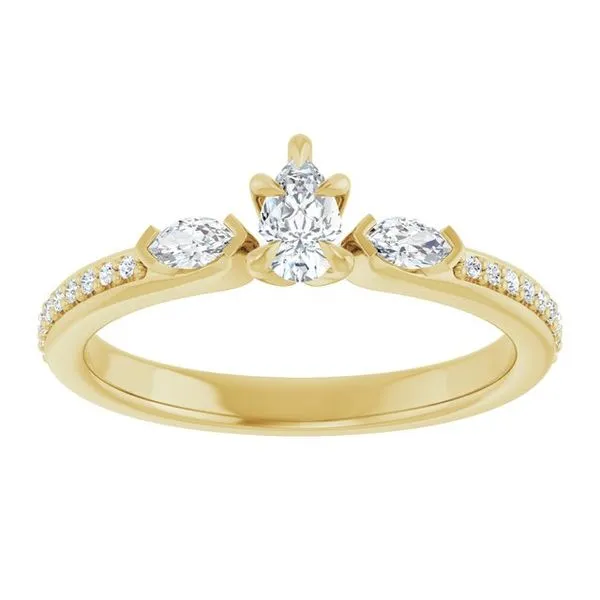 Claw-Prong Three-Stone Engagement Ring Image 3 J. West Jewelers Round Rock, TX