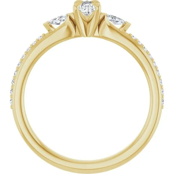Claw-Prong Three-Stone Engagement Ring Image 2 Northwood Jewelers Northwood, OH
