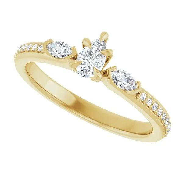 Claw-Prong Three-Stone Engagement Ring Image 5 J. Thomas Jewelers Rochester Hills, MI