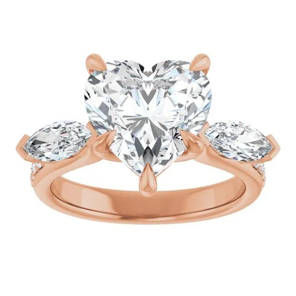 Claw-Prong Three-Stone Engagement Ring Image 3 Don's Jewelry & Design Washington, IA