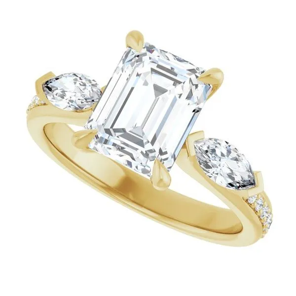 Claw-Prong Three-Stone Engagement Ring Image 5 Clater Jewelers Louisville, KY