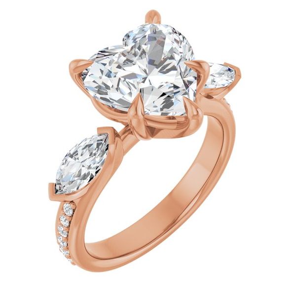 Claw-Prong Three-Stone Engagement Ring