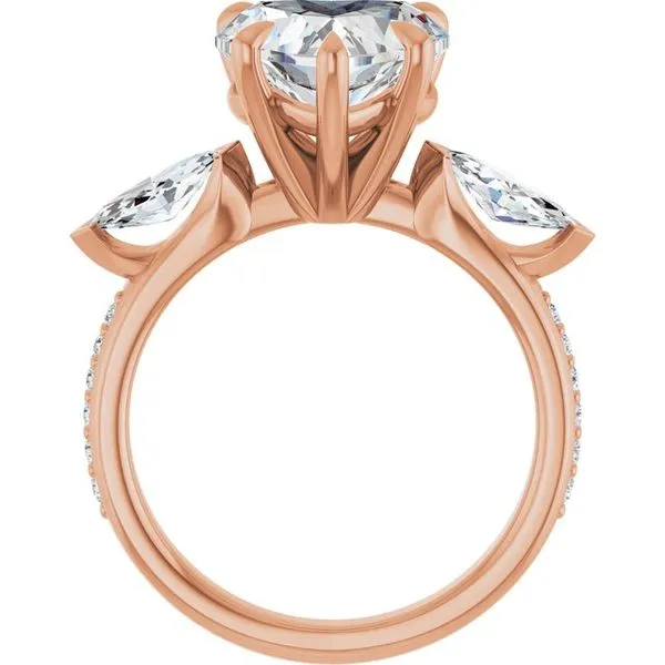 Claw-Prong Three-Stone Engagement Ring Image 2 Redlands Jewelers Redlands, CA