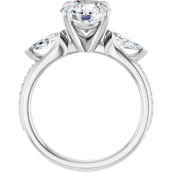Claw-Prong Three-Stone Engagement Ring Image 2 J. West Jewelers Round Rock, TX