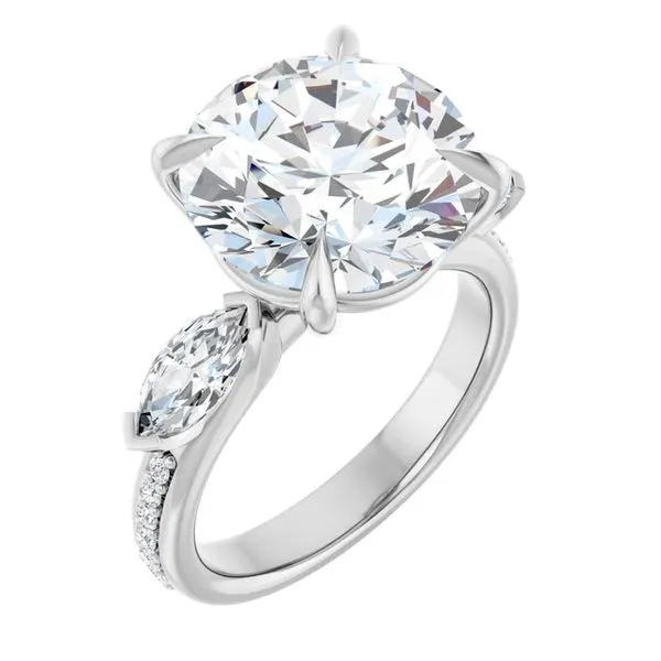 Claw-Prong Three-Stone Engagement Ring Arezzo Jewelers Elmwood Park, IL