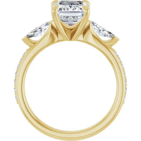 Claw-Prong Three-Stone Engagement Ring Image 2 Ocean View Jewelers Millville, DE