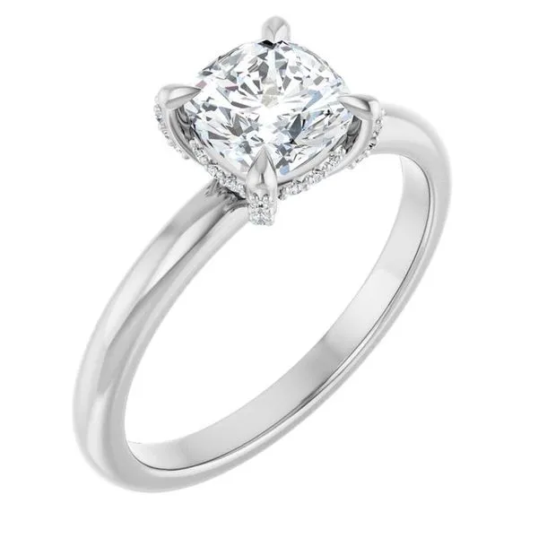 Claw-Prong Hidden Halo-Style Engagement Ring Don's Jewelry & Design Washington, IA