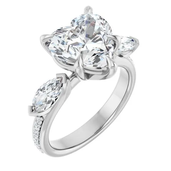 Claw-Prong Three-Stone Engagement Ring JF Jones Jewelers Rochester, NY